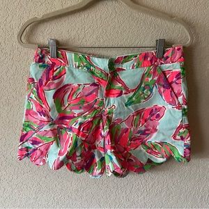 Lilly Pulitzer Pink and Green Floral Women Shorts